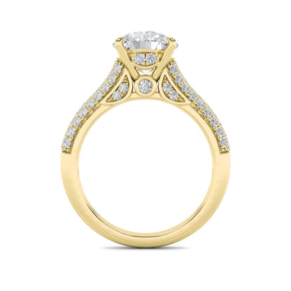 2.5CTW Round Lab-Grown Diamond Prong Hidden Halo Accented Engagement Ring 71 Stones