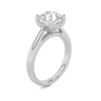 1CTW Round Lab-Grown Diamond Prong Accented Engagement Ring 15 Stones