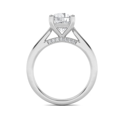1CTW Round Lab-Grown Diamond Prong Accented Engagement Ring 15 Stones