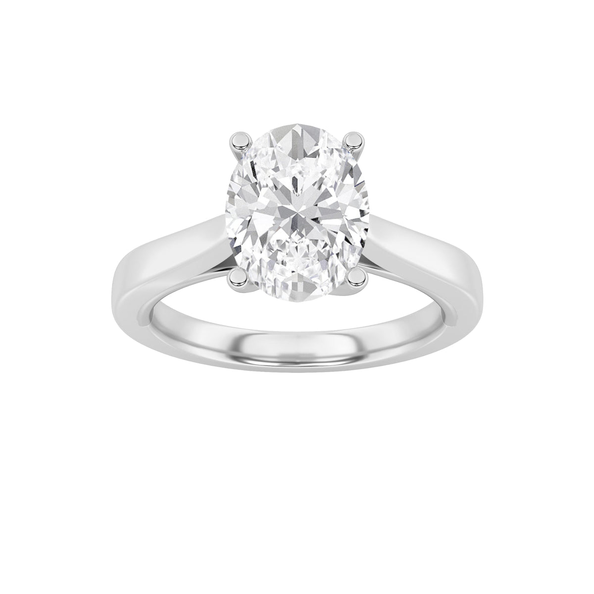 3CTW Oval Lab-Grown Diamond Prong Twisted Basket Cathedral Shank Solitaire Ring 1 Stone
