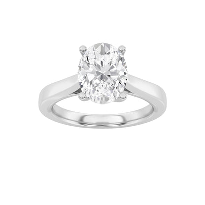 3CTW Oval Lab-Grown Diamond Prong Twisted Basket Cathedral Shank Solitaire Ring 1 Stone