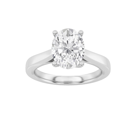 3CTW Oval Lab-Grown Diamond Prong Twisted Basket Cathedral Shank Solitaire Ring 1 Stone