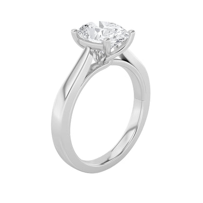 3CTW Oval Lab-Grown Diamond Prong Twisted Basket Cathedral Shank Solitaire Ring 1 Stone