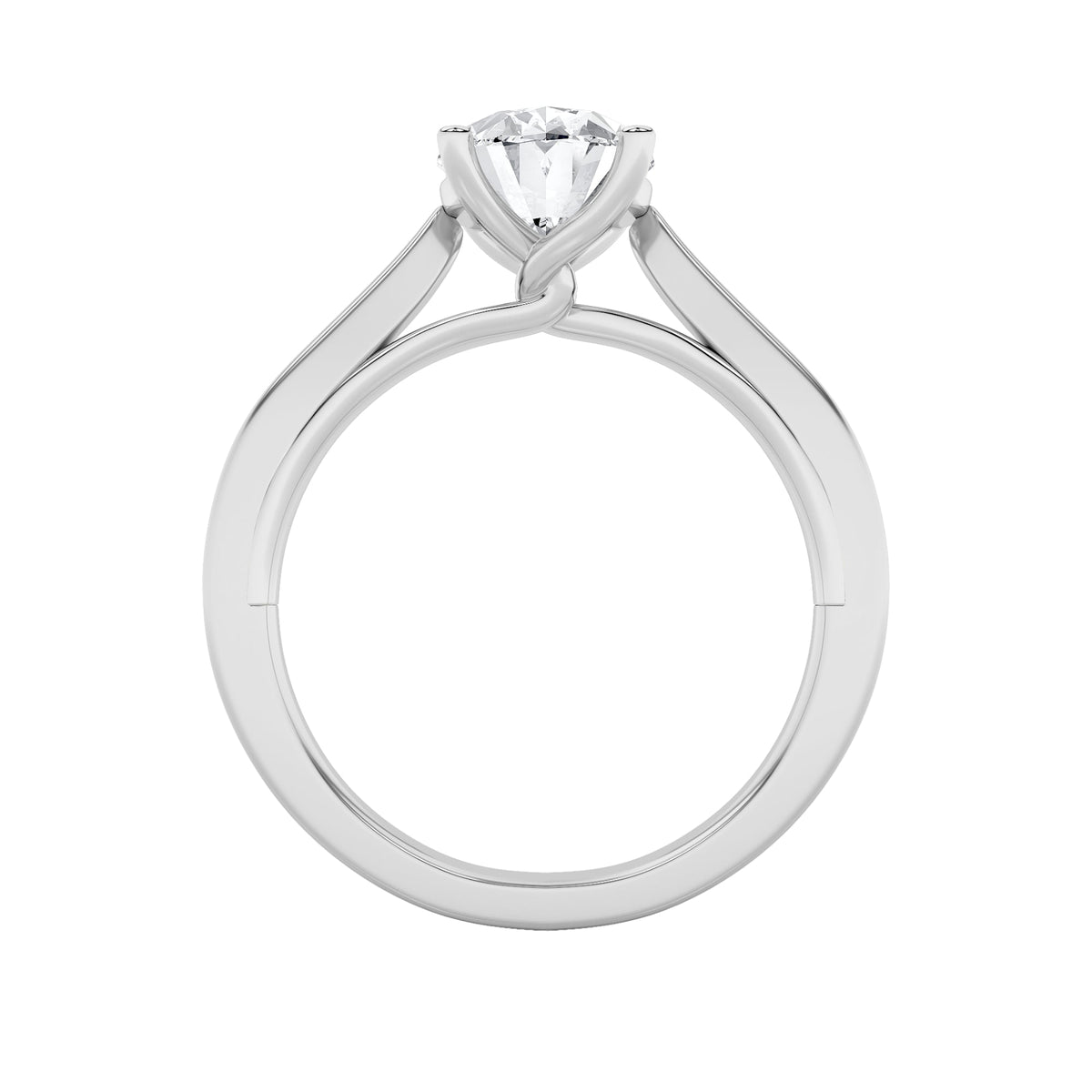 3CTW Oval Lab-Grown Diamond Prong Twisted Basket Cathedral Shank Solitaire Ring 1 Stone