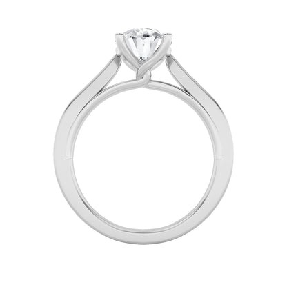 3CTW Oval Lab-Grown Diamond Prong Twisted Basket Cathedral Shank Solitaire Ring 1 Stone