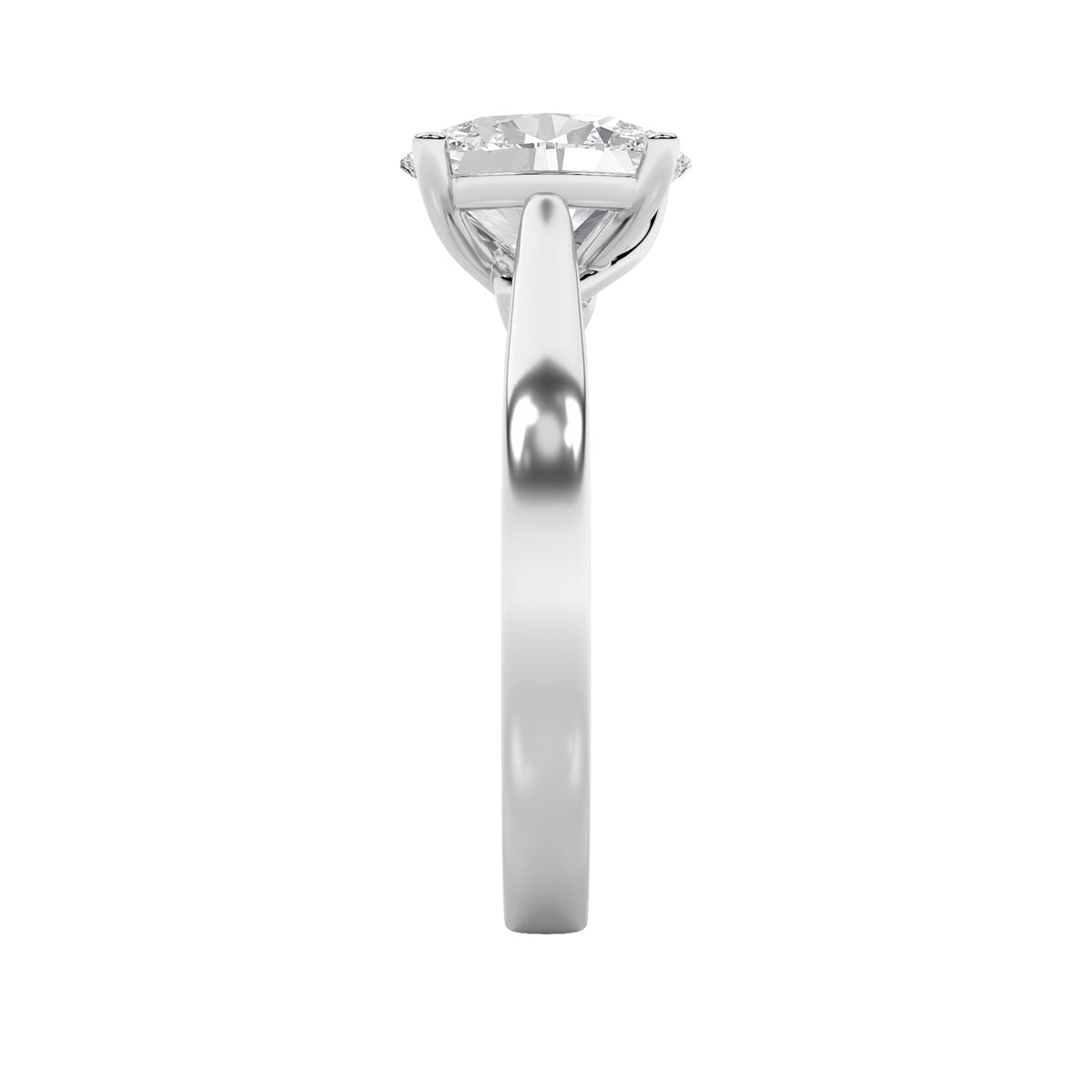 3CTW Oval Lab-Grown Diamond Prong Twisted Basket Cathedral Shank Solitaire Ring 1 Stone