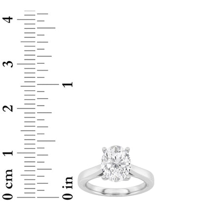 3CTW Oval Lab-Grown Diamond Prong Twisted Basket Cathedral Shank Solitaire Ring 1 Stone