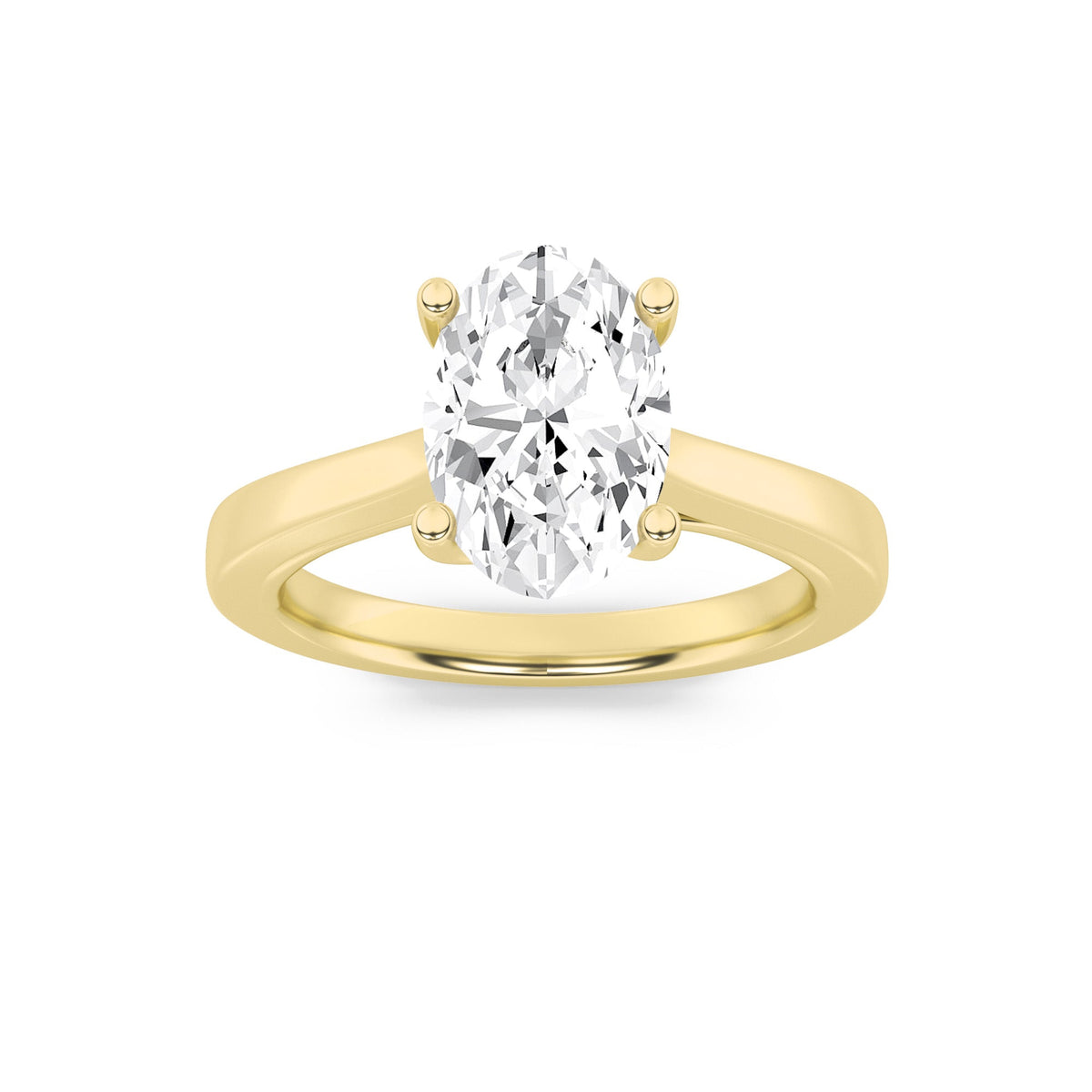 3CTW Oval Lab-Grown Diamond Prong Twisted Basket Cathedral Shank Solitaire Ring 1 Stone