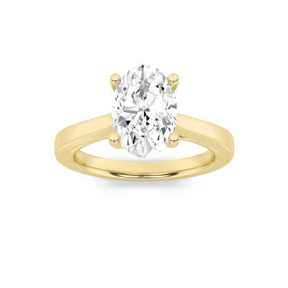 3CTW Oval Lab-Grown Diamond Prong Twisted Basket Cathedral Shank Solitaire Ring 1 Stone