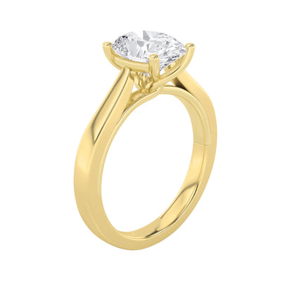 3CTW Oval Lab-Grown Diamond Prong Twisted Basket Cathedral Shank Solitaire Ring 1 Stone