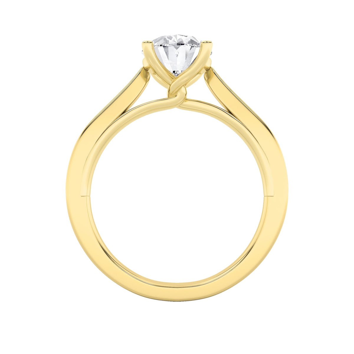 3CTW Oval Lab-Grown Diamond Prong Twisted Basket Cathedral Shank Solitaire Ring 1 Stone