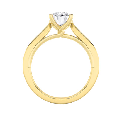 3CTW Oval Lab-Grown Diamond Prong Twisted Basket Cathedral Shank Solitaire Ring 1 Stone