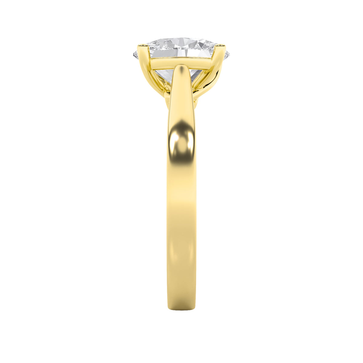 3CTW Oval Lab-Grown Diamond Prong Twisted Basket Cathedral Shank Solitaire Ring 1 Stone