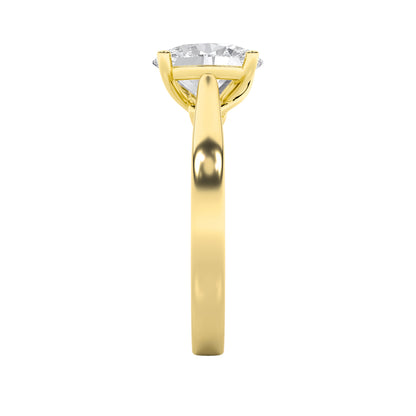 3CTW Oval Lab-Grown Diamond Prong Twisted Basket Cathedral Shank Solitaire Ring 1 Stone
