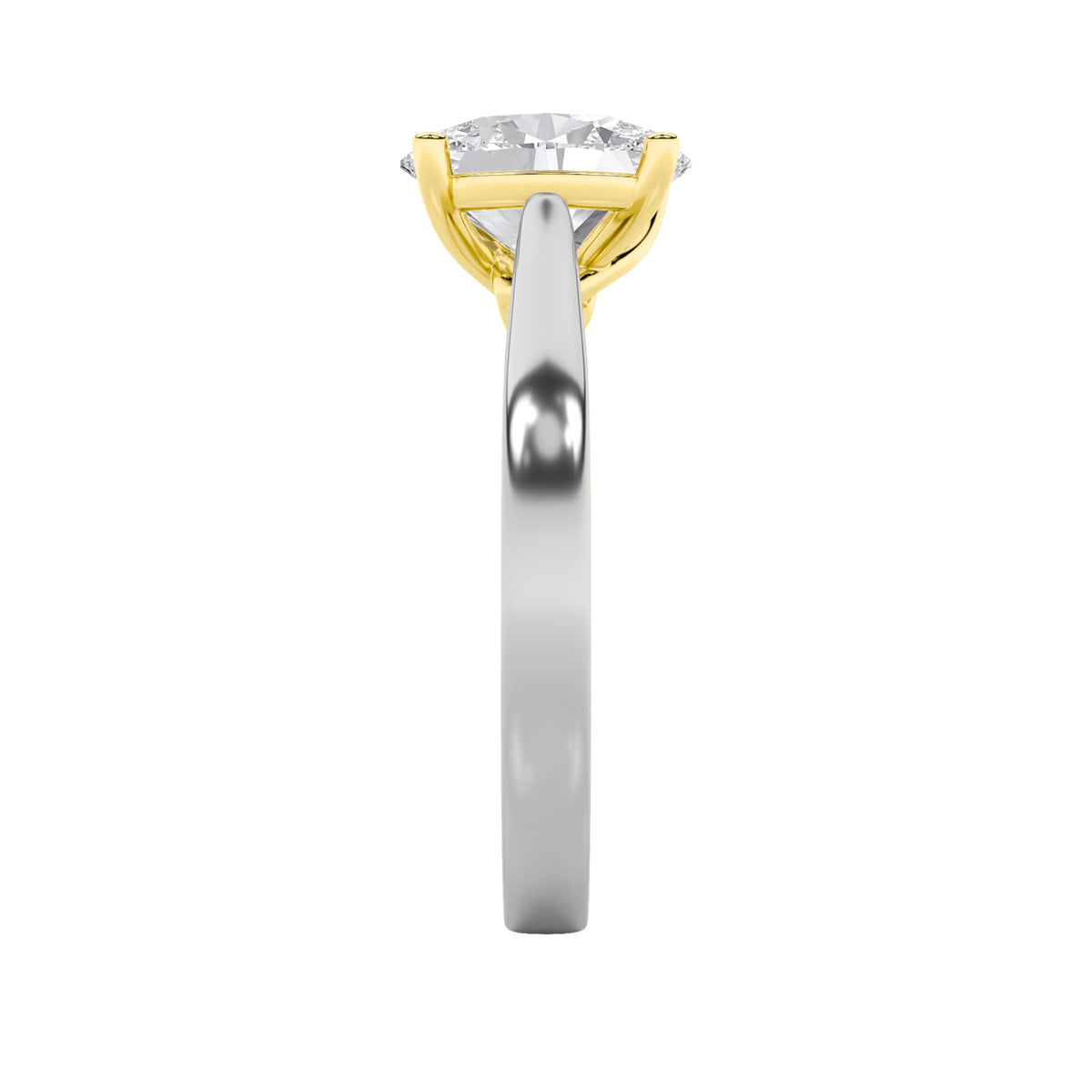 3CTW Oval Lab-Grown Diamond Prong Twisted Basket Cathedral Shank Solitaire Ring 1 Stone