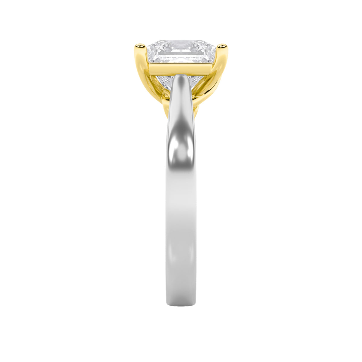 1CTW Princess Lab-Grown Diamond Prong Two Tone Twisted Basket Cathedral Shank Solitaire Ring 1 Stone