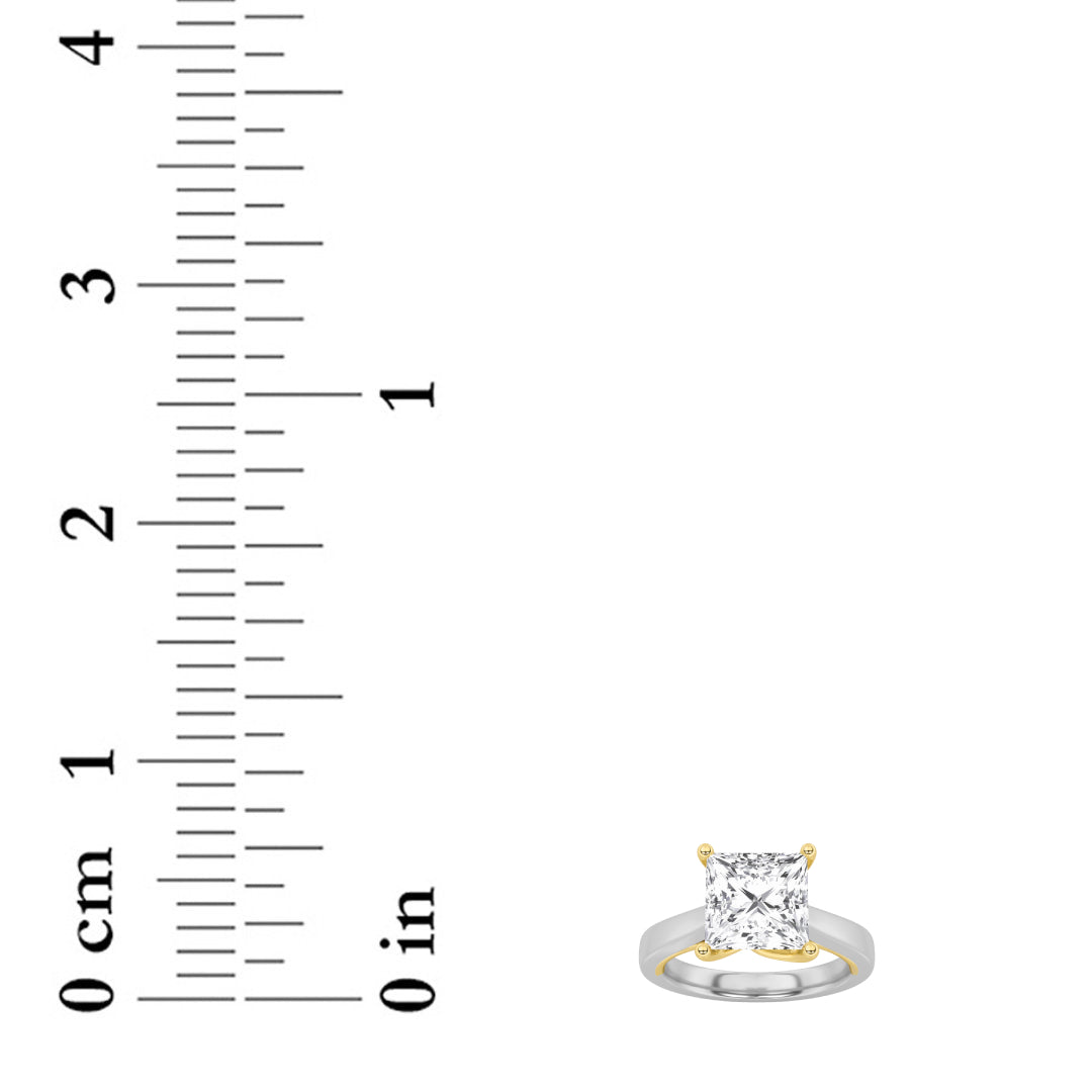 1CTW Princess Lab-Grown Diamond Prong Two Tone Twisted Basket Cathedral Shank Solitaire Ring 1 Stone