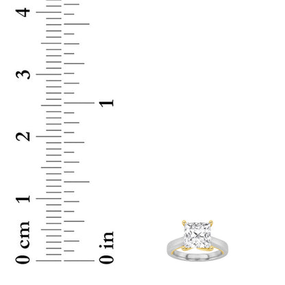 1CTW Princess Lab-Grown Diamond Prong Two Tone Twisted Basket Cathedral Shank Solitaire Ring 1 Stone