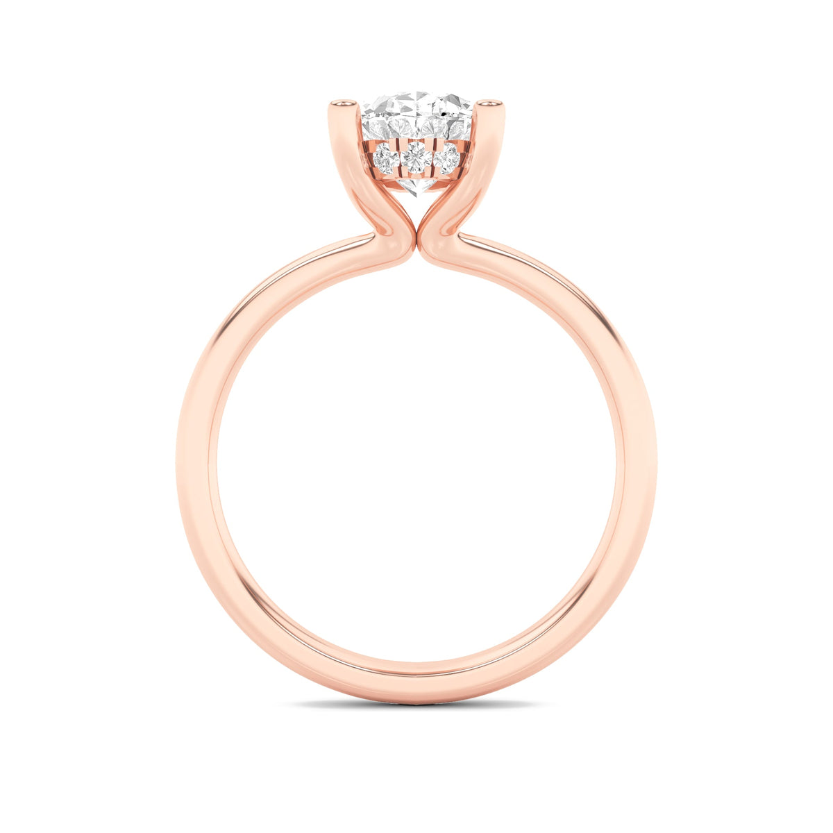 2CTW Oval Lab-Grown Diamond Prong Hidden Halo Petite Shank Ring 13 Stones 1.93ct Center