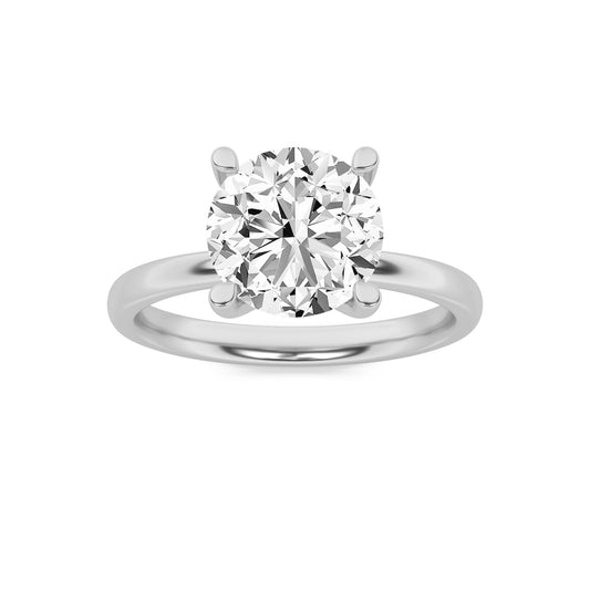 2CTW Round Lab-Grown Diamond Prong Hidden Halo Petite Shank Ring 13 Stones 1.92ct Center