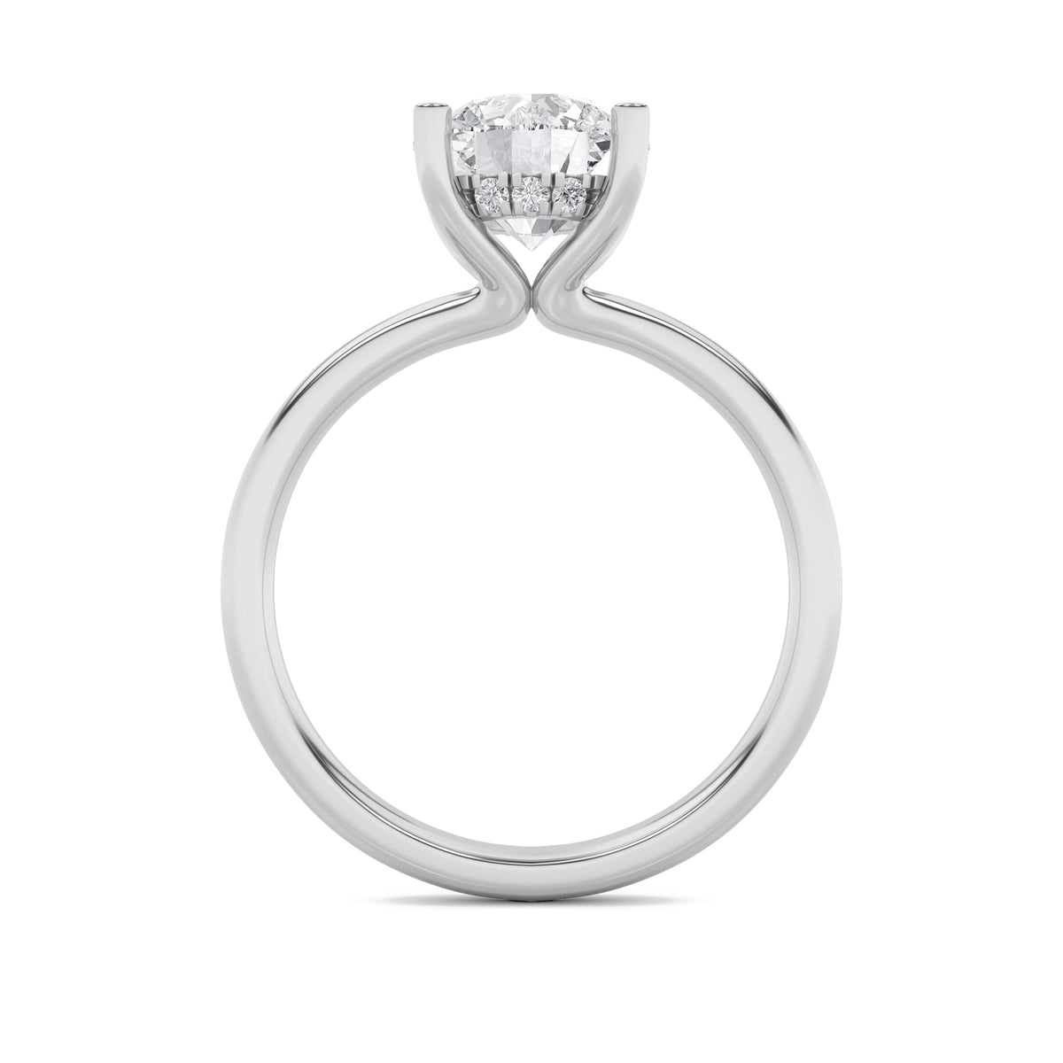 2CTW Round Lab-Grown Diamond Prong Hidden Halo Petite Shank Ring 13 Stones 1.92ct Center