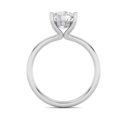 2CTW Round Lab-Grown Diamond Prong Hidden Halo Petite Shank Ring 13 Stones 1.92ct Center