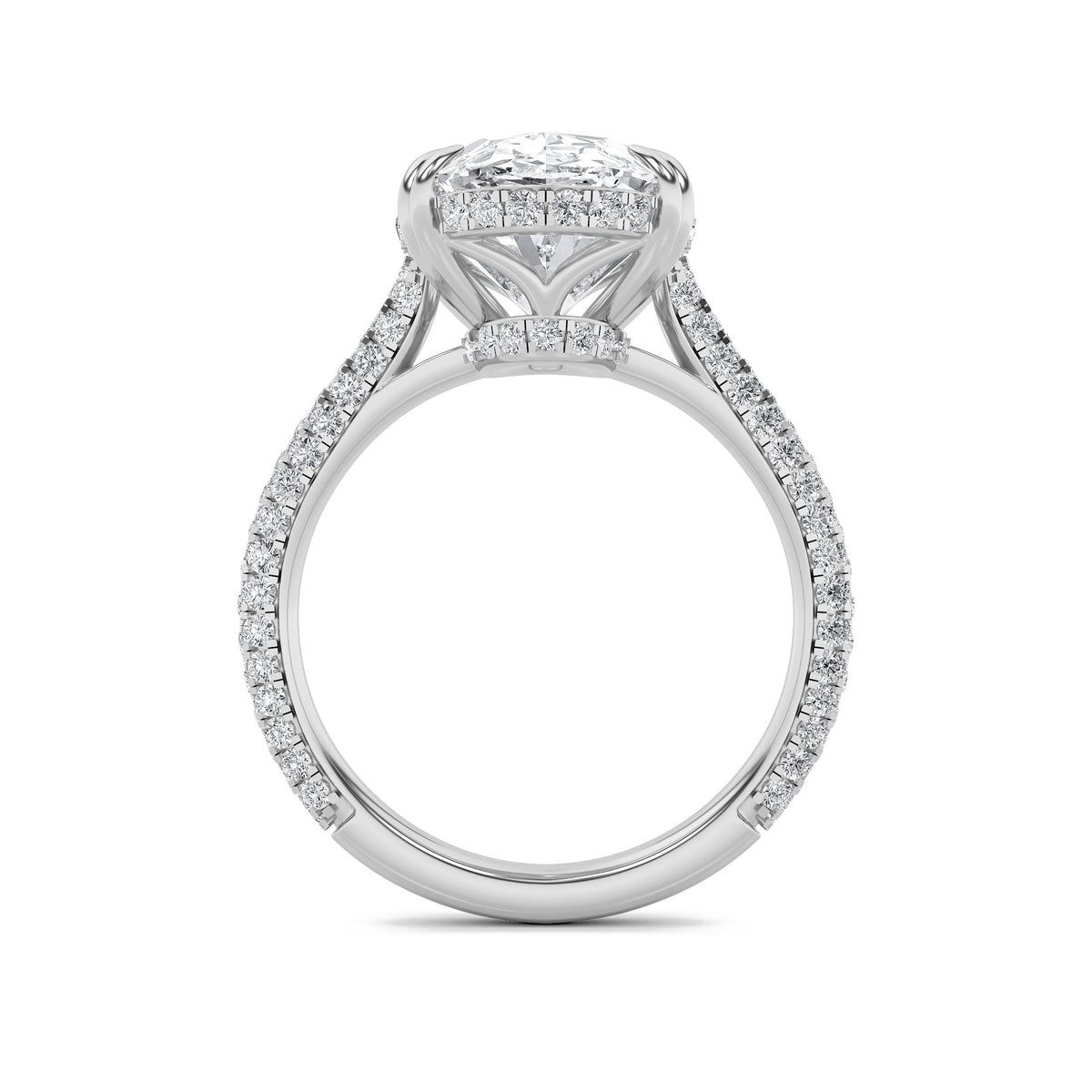 7CTW Oval Lab-Grown Diamond Prong Bold Statement Accented Ring 135 Stones