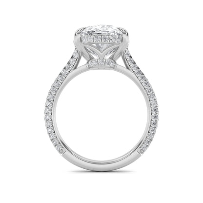 7CTW Oval Lab-Grown Diamond Prong Bold Statement Accented Ring 135 Stones