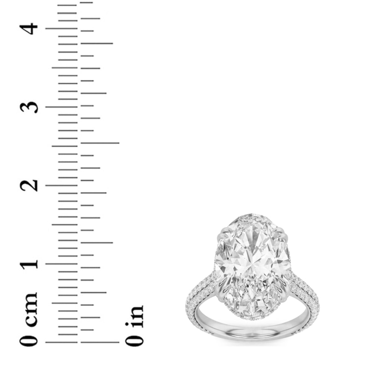 7CTW Oval Lab-Grown Diamond Prong Bold Statement Accented Ring 135 Stones