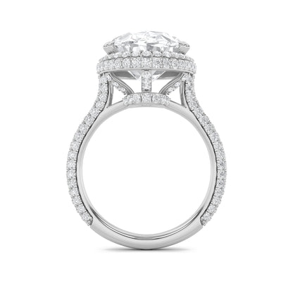 7.5CTW Oval Lab-Grown Diamond Prong Bold Statement Accented Ring 207 Stones