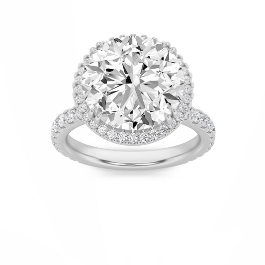 6CTW Round Lab-Grown Diamond Prong Bold Statement Accented Ring 110 Stones