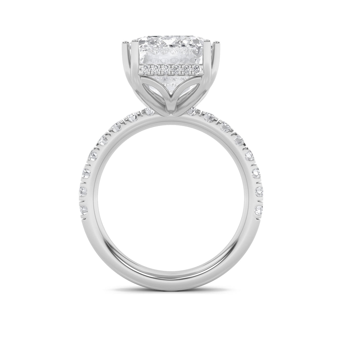 10.25CTW Emerald Lab-Grown Diamond Prong Bold Statement Accented Ring 49 Stones