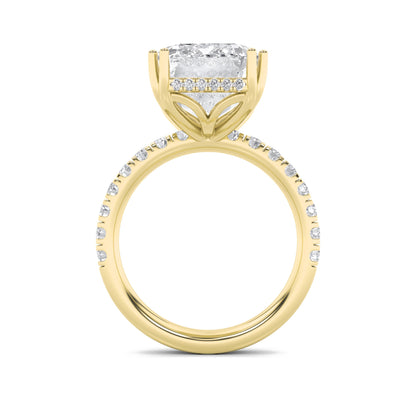 10.25CTW Emerald Lab-Grown Diamond Prong Bold Statement Accented Ring 49 Stones