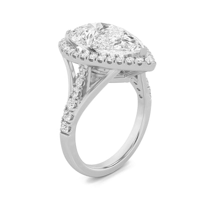 6CTW Pear Lab-Grown Diamond Prong Bold Statement Accented Ring 43 Stones