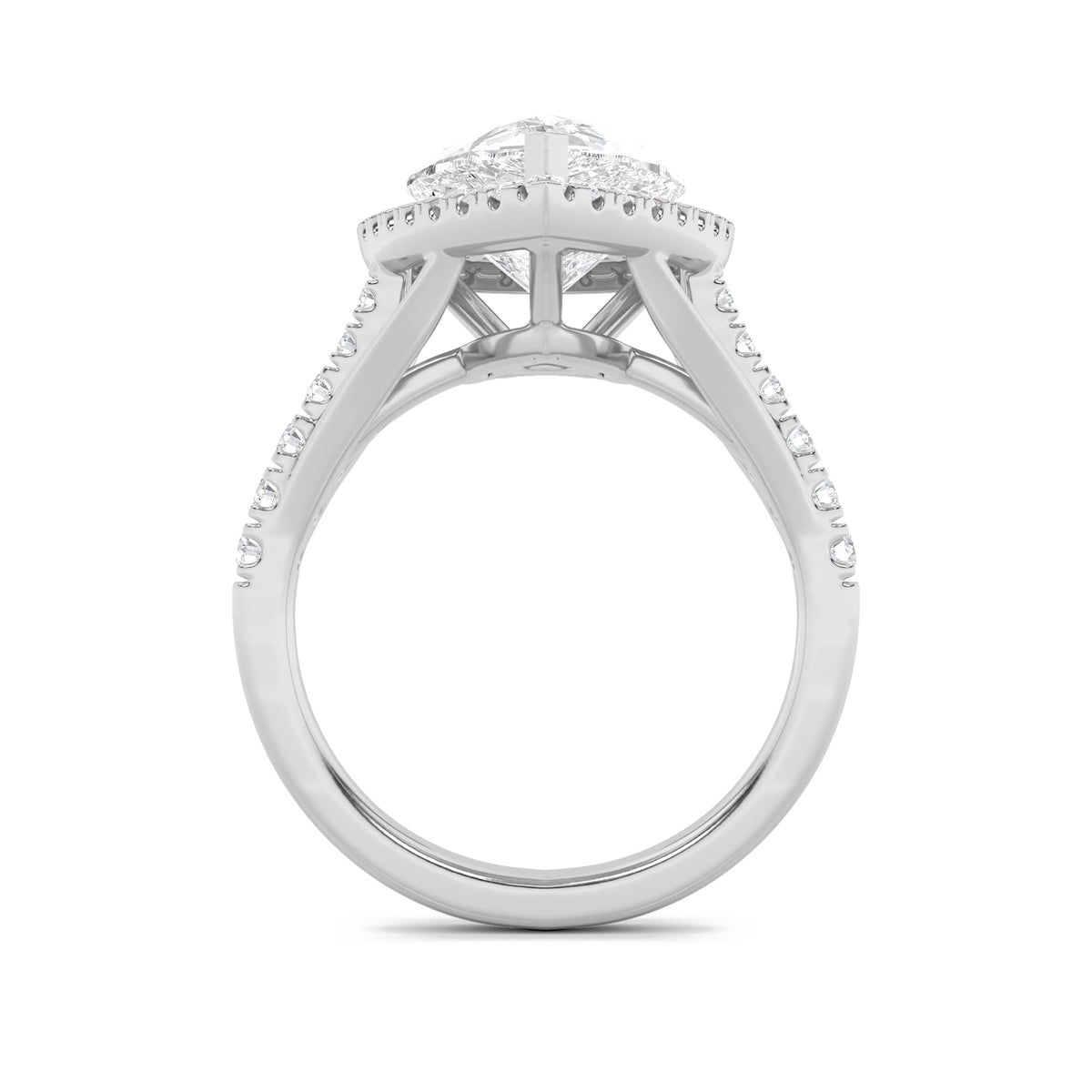6CTW Pear Lab-Grown Diamond Prong Bold Statement Accented Ring 43 Stones