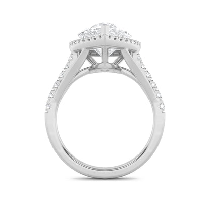 6CTW Pear Lab-Grown Diamond Prong Bold Statement Accented Ring 43 Stones