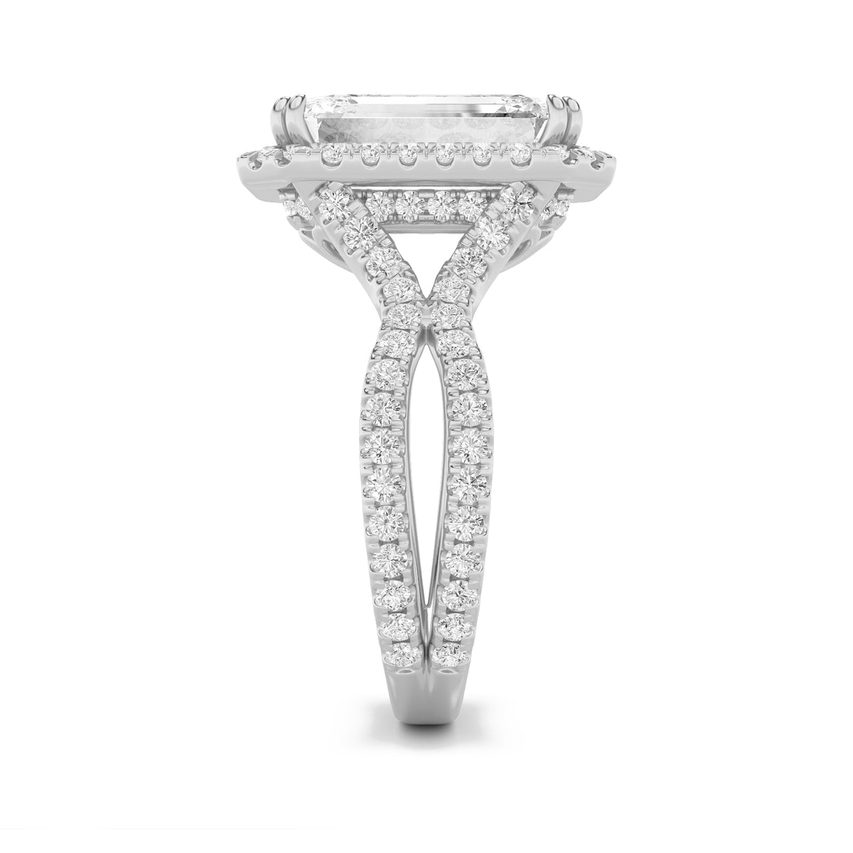 8CTW Emerald Lab-Grown Diamond Prong Bold Statement Accented Ring 111 Stones