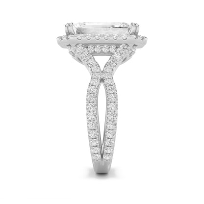 8CTW Emerald Lab-Grown Diamond Prong Bold Statement Accented Ring 111 Stones