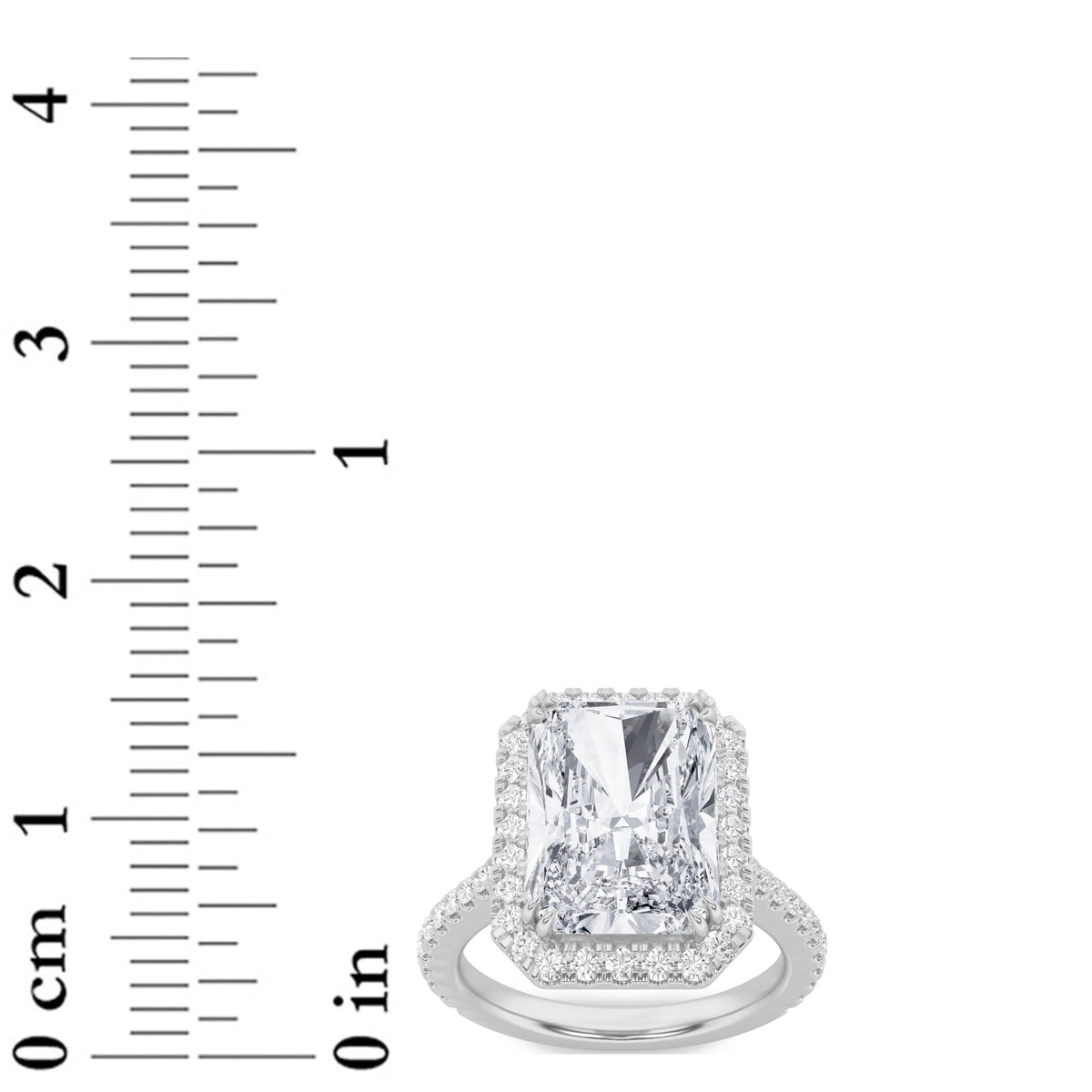 6CTW Radiant Lab-Grown Diamond Prong Bold Accented Engagement Ring 73 Stones