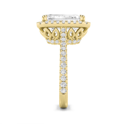 6CTW Radiant Lab-Grown Diamond Prong Bold Accented Engagement Ring 73 Stones