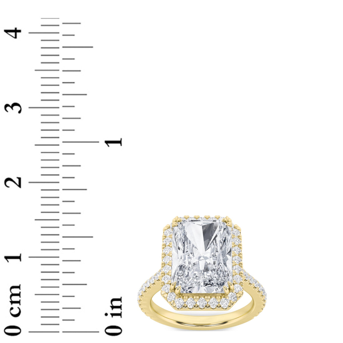 6CTW Radiant Lab-Grown Diamond Prong Bold Accented Engagement Ring 73 Stones