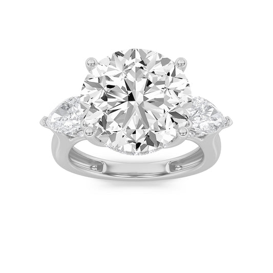 7.25CTW Round Lab-Grown Diamond Prong Bold Accented Engagement Ring 9 Stones