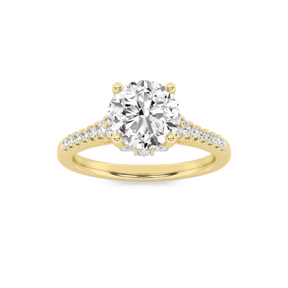 1.5CTW Round Lab-Grown Diamond Prong Accented Two Tone Engagement Ring 31 Stones