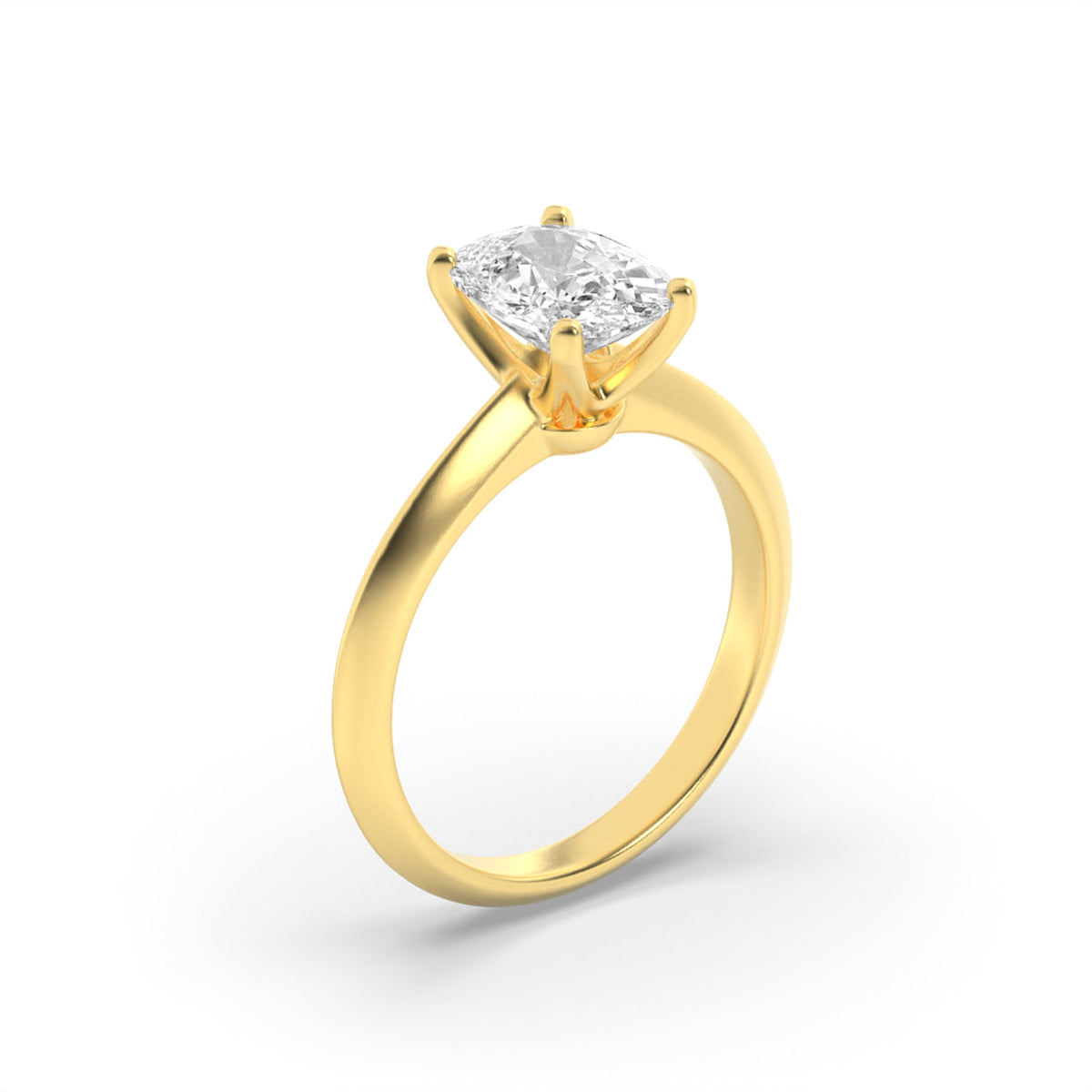 1.5CTW Elongated Cushion Lab-Grown Diamond Prong Knife Edge Shank Solitaire Engagement Ring 1 Stone