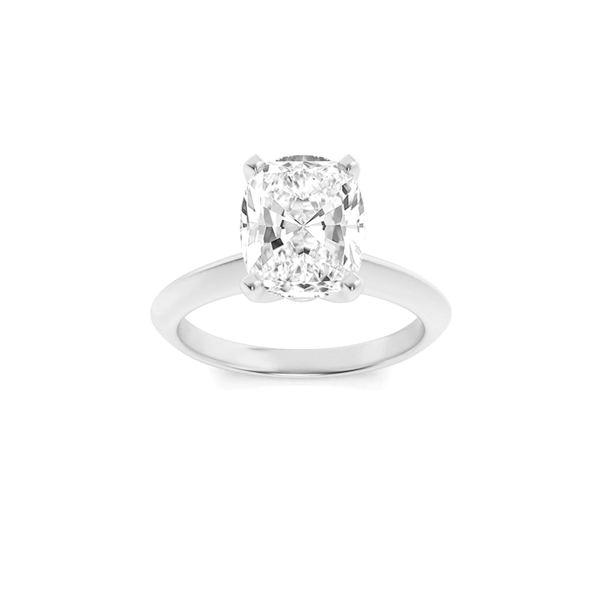 3CTW Elongated Cushion Lab-Grown Diamond Prong Knife Edge Shank Solitaire Engagement Ring 1 Stone
