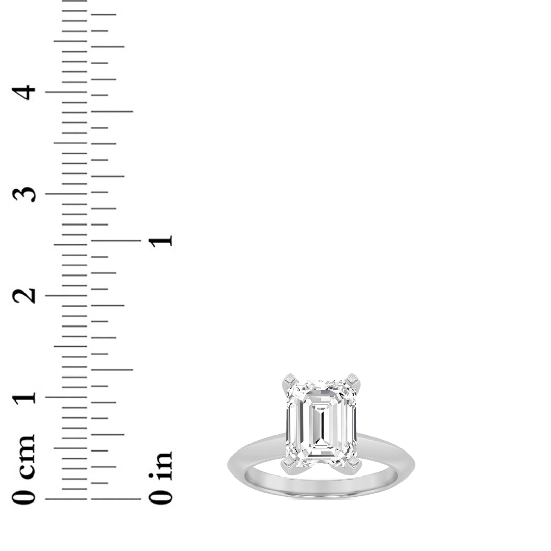 2.5CTW Emerald Lab-Grown Diamond Prong Knife Edge Shank Solitaire Engagement Ring 1 Stone
