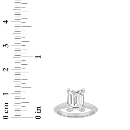 2.5CTW Emerald Lab-Grown Diamond Prong Knife Edge Shank Solitaire Engagement Ring 1 Stone