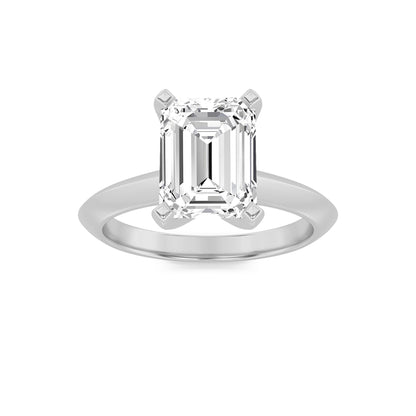 3CTW Emerald Lab-Grown Diamond Prong Knife Edge Shank Solitaire Engagement Ring 1 Stone