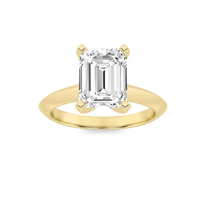 3CTW Emerald Lab-Grown Diamond Prong Knife Edge Shank Solitaire Engagement Ring 1 Stone