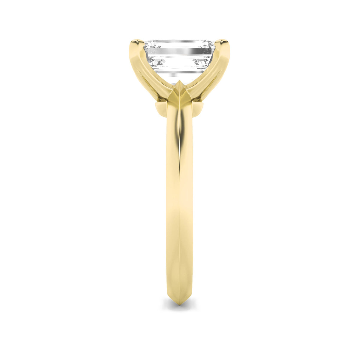 3CTW Emerald Lab-Grown Diamond Prong Knife Edge Shank Solitaire Engagement Ring 1 Stone